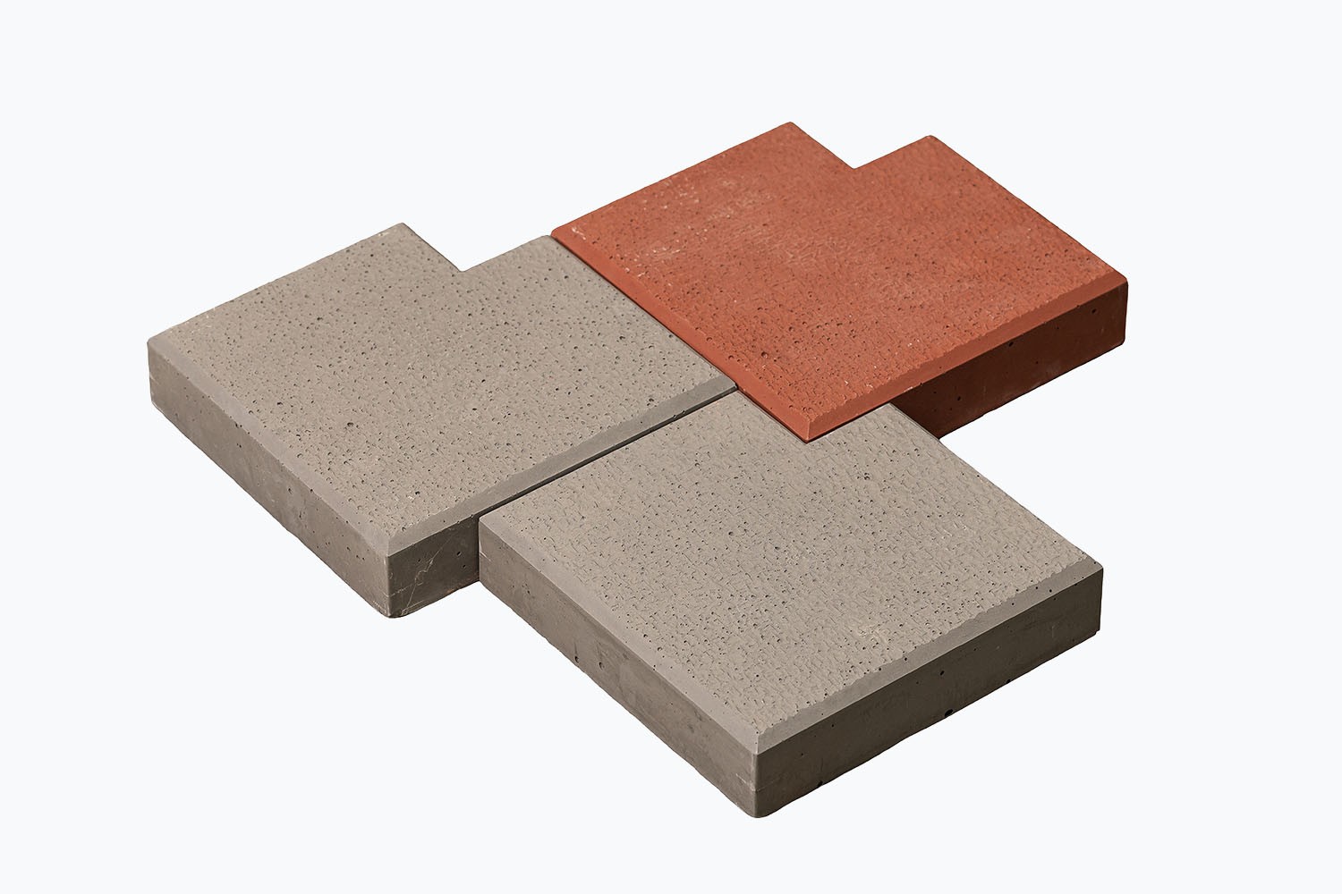 COMDES - Červená betonová dlažba bez rohu / Strukturovaná